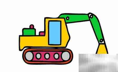 蓝翔挖掘机简笔画教程