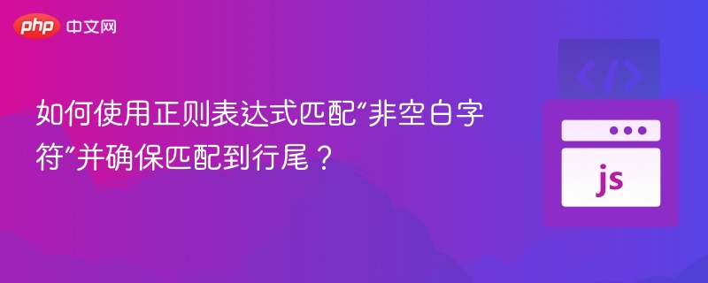 如何使用正则表达式匹配“非空白字符”并确保匹配到行尾?