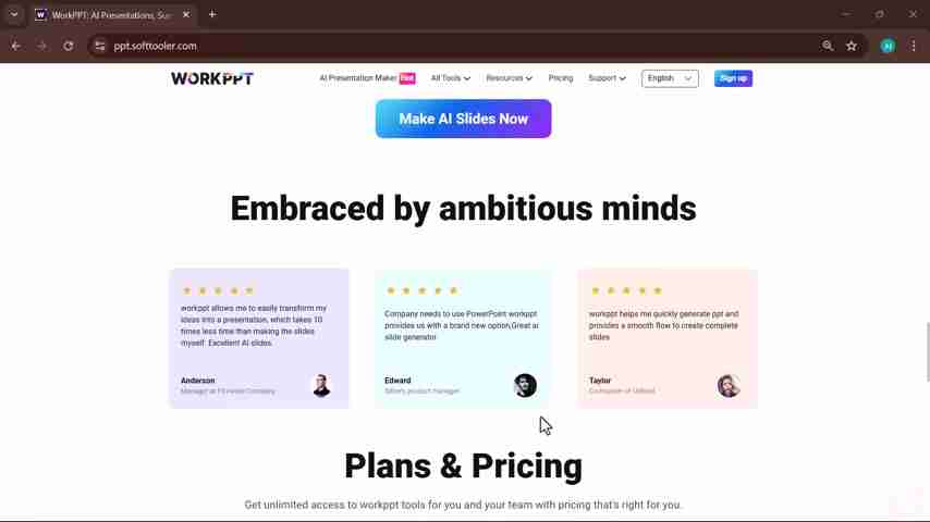 WorkPPT：AI驱动的PPT制作工具，快速提升演示效率