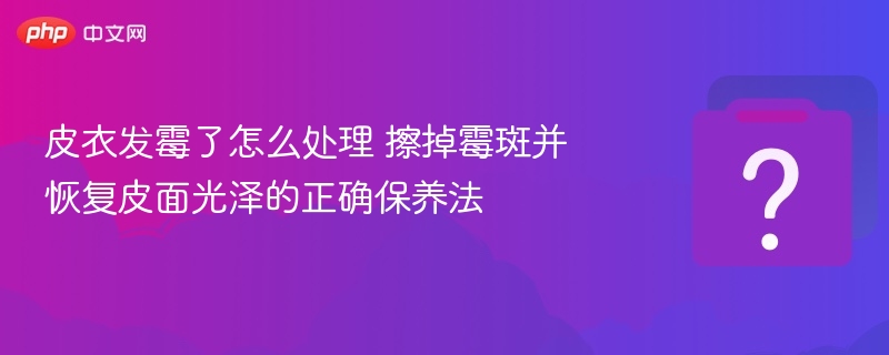 皮衣发霉了怎么处理 擦掉霉斑并恢复皮面光泽的正确保养法