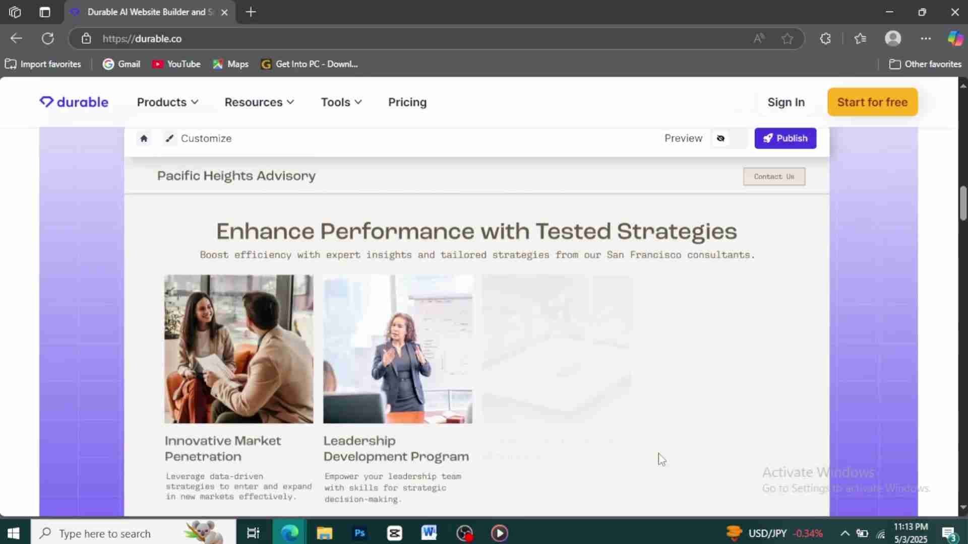 Durable AI网站构建器：无需编码，快速创建专业网站