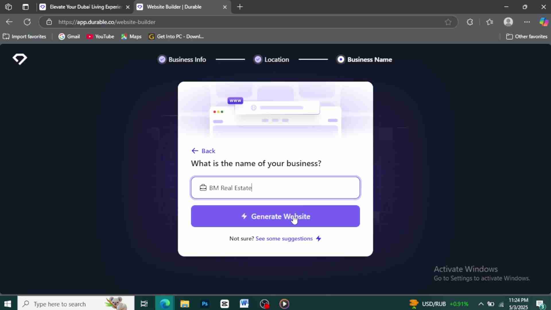 Durable AI网站构建器：无需编码，快速创建专业网站