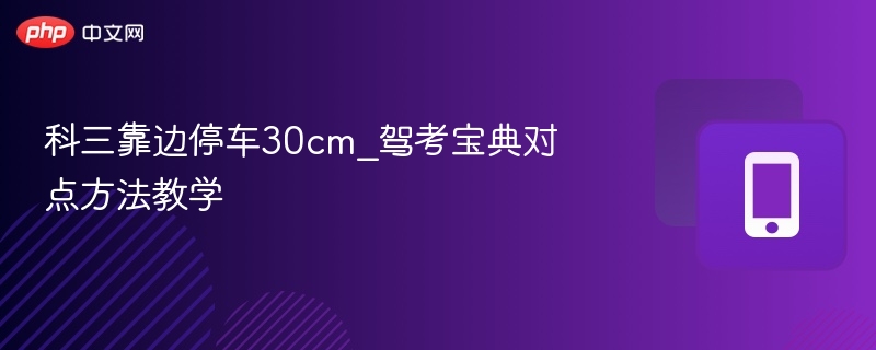 科三靠边停车30cm_驾考宝典对点方法教学