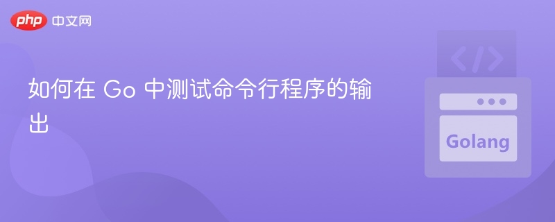 如何在 Go 中测试命令行程序的输出
