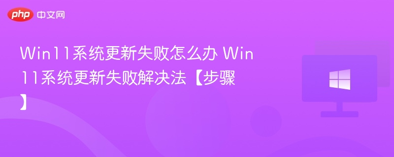Win11系统更新失败怎么办 Win11系统更新失败解决法【步骤】