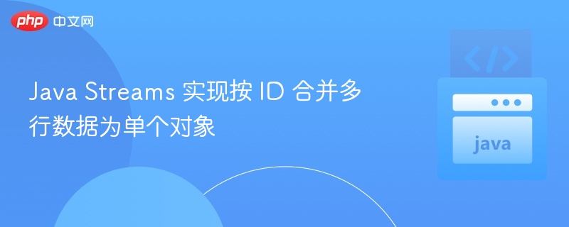 Java Streams 实现按 ID 合并多行数据为单个对象