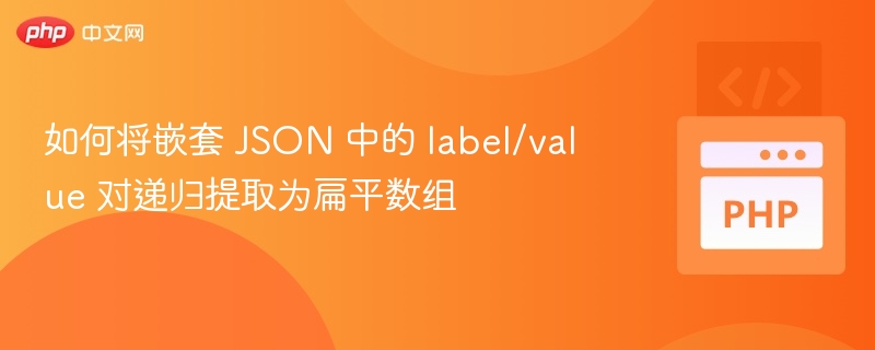 如何将嵌套 JSON 中的 label/value 对递归提取为扁平数组
