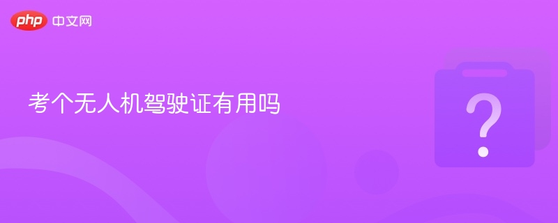 考个无人机驾驶证有用吗