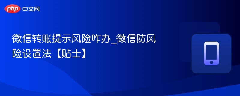 微信转账提示风险咋办_微信防风险设置法【贴士】