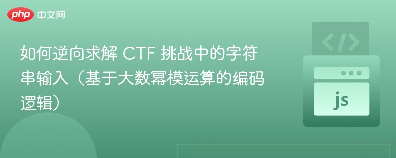 如何逆向求解 CTF 挑战中的字符串输入（基于大数幂模运算的编码逻辑）
