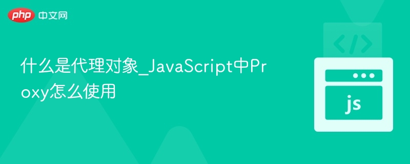 什么是代理对象_JavaScript中Proxy怎么使用