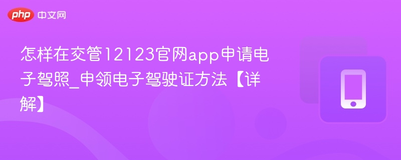怎样在交管12123官网app申请电子驾照_申领电子驾驶证方法【详解】