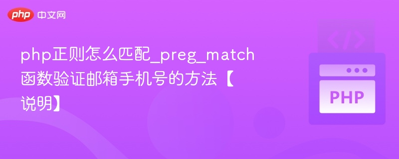 php正则怎么匹配_preg_match函数验证邮箱手机号的方法【说明】
