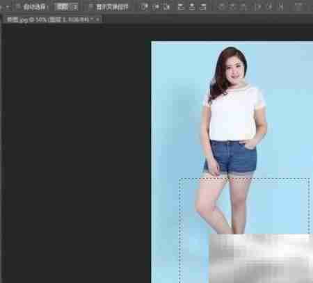 PS一键拉长人像技巧