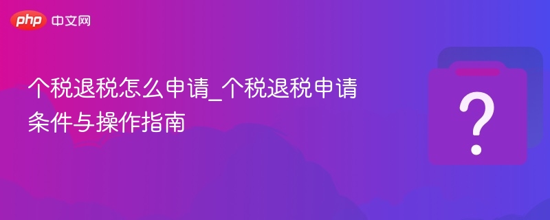 个税退税怎么申请_个税退税申请条件与操作指南