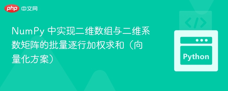 NumPy 中实现二维数组与二维系数矩阵的批量逐行加权求和(向量化方案)