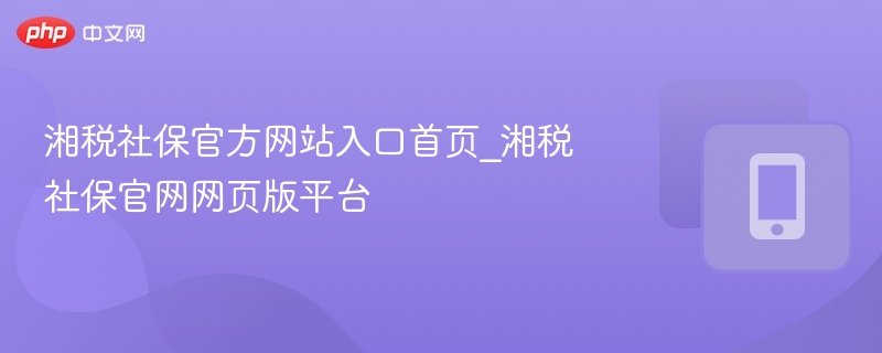 湘税社保官方网站入口首页_湘税社保官网网页版平台