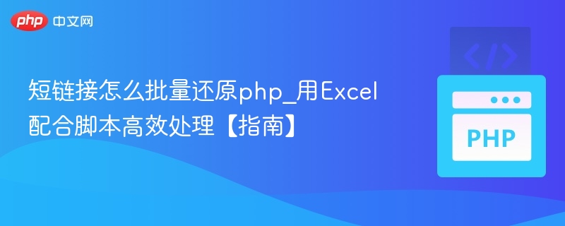 短链接怎么批量还原php_用Excel配合脚本高效处理【指南】