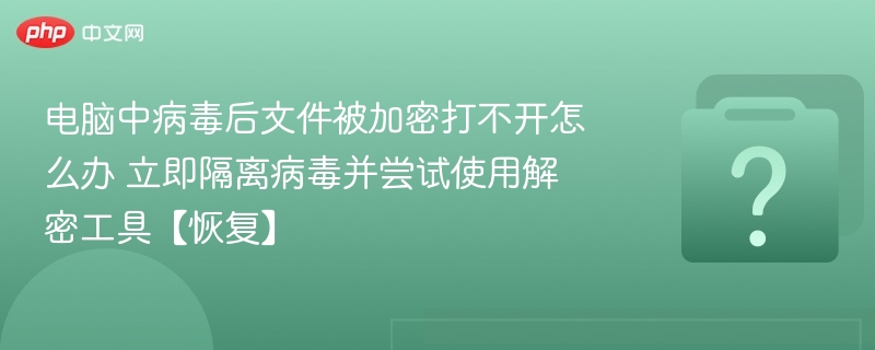 电脑中病毒后文件被加密打不开怎么办 立即隔离病毒并尝试使用解密工具【恢复】