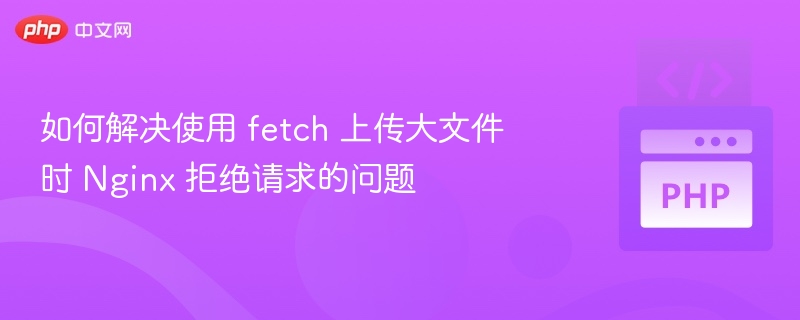 如何解决使用 fetch 上传大文件时 Nginx 拒绝请求的问题
