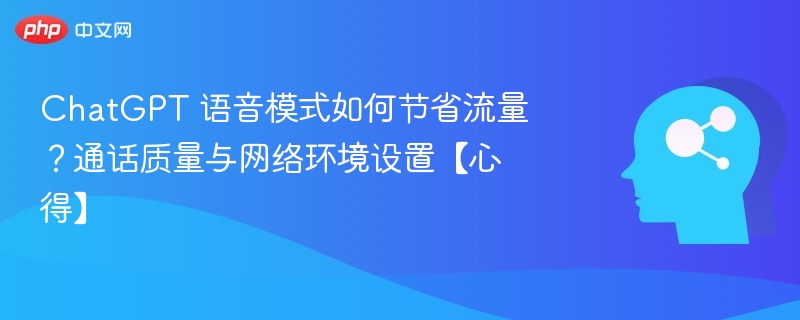 ChatGPT 语音模式如何节省流量?通话质量与网络环境设置【心得】