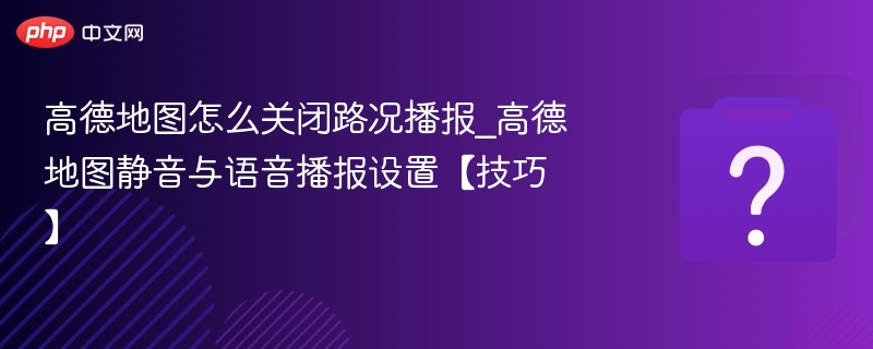 高德地图怎么关闭路况播报_高德地图静音与语音播报设置【技巧】