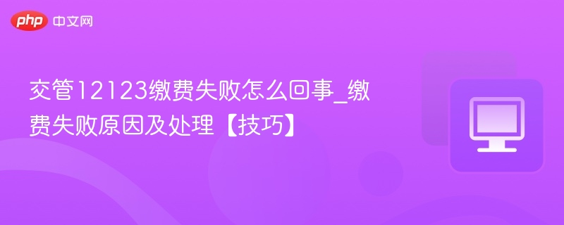 交管12123缴费失败怎么回事_缴费失败原因及处理【技巧】