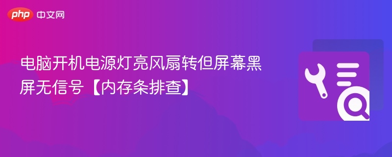电脑开机电源灯亮风扇转但屏幕黑屏无信号【内存条排查】