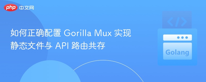 如何正确配置 Gorilla Mux 实现静态文件与 API 路由共存