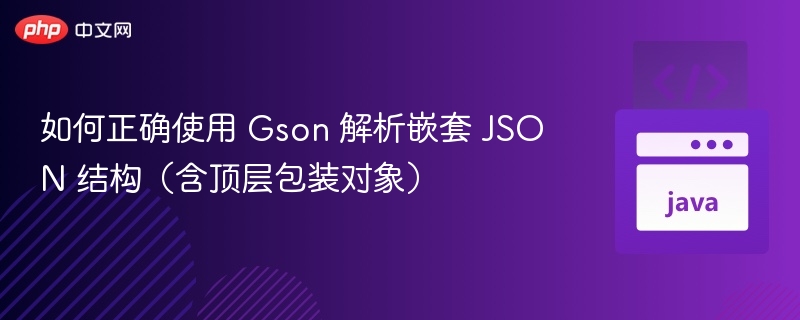 如何正确使用 Gson 解析嵌套 JSON 结构（含顶层包装对象）
