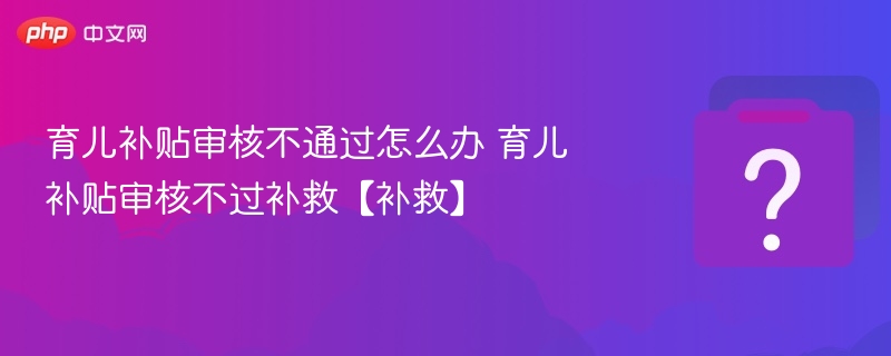 育儿补贴审核不通过怎么办 育儿补贴审核不过补救【补救】