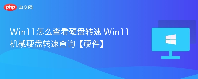 Win11怎么查看硬盘转速 Win11机械硬盘转速查询【硬件】