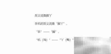 手机的反义词是什么?