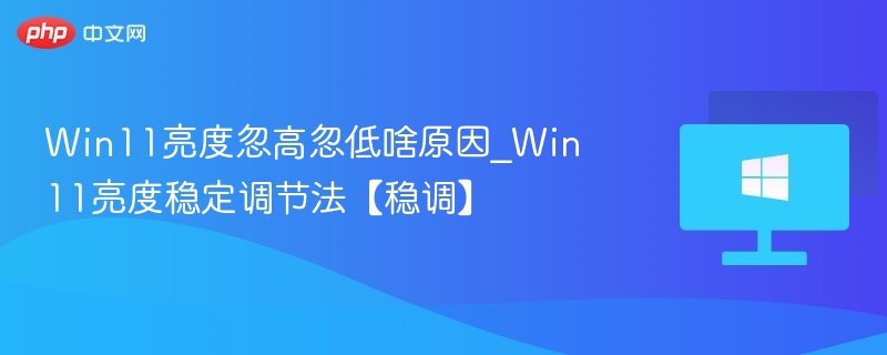 Win11亮度忽高忽低啥原因_Win11亮度稳定调节法【稳调】