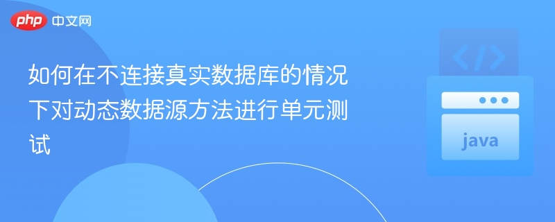 如何在不连接真实数据库的情况下对动态数据源方法进行单元测试