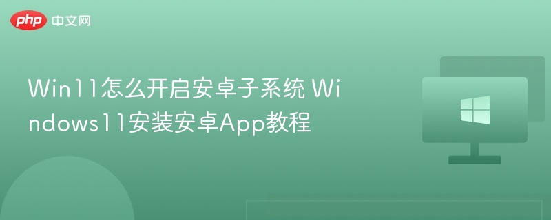 Win11怎么开启安卓子系统 Windows11安装安卓App教程