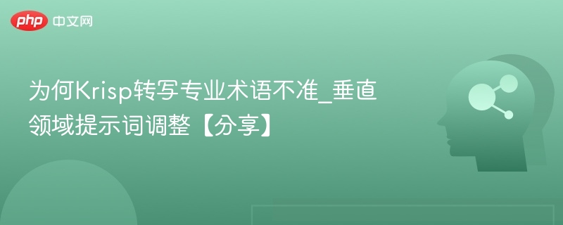 为何Krisp转写专业术语不准_垂直领域提示词调整【分享】