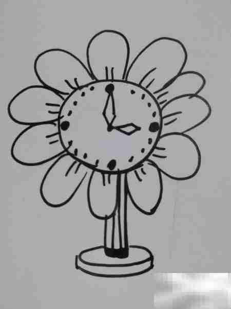 向日葵钟表绘画教程