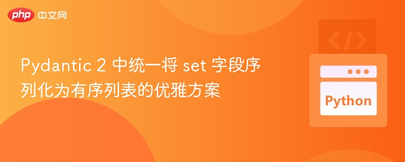 Pydantic 2 中统一将 set 字段序列化为有序列表的优雅方案