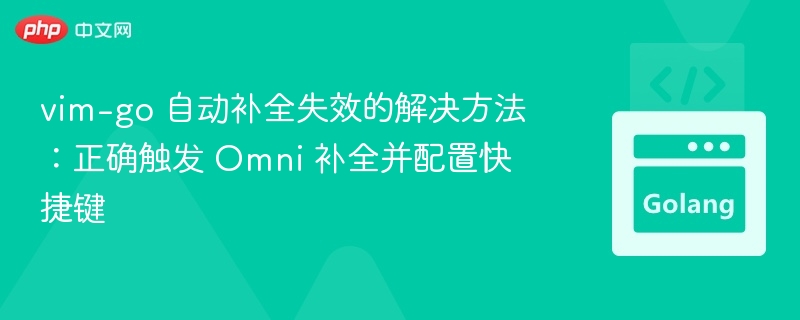 vim-go 自动补全失效的解决方法：正确触发 Omni 补全并配置快捷键
