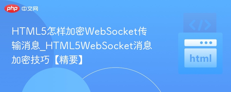 HTML5怎样加密WebSocket传输消息_HTML5WebSocket消息加密技巧【精要】