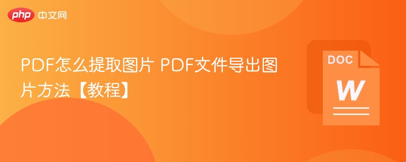 PDF怎么提取图片 PDF文件导出图片方法【教程】