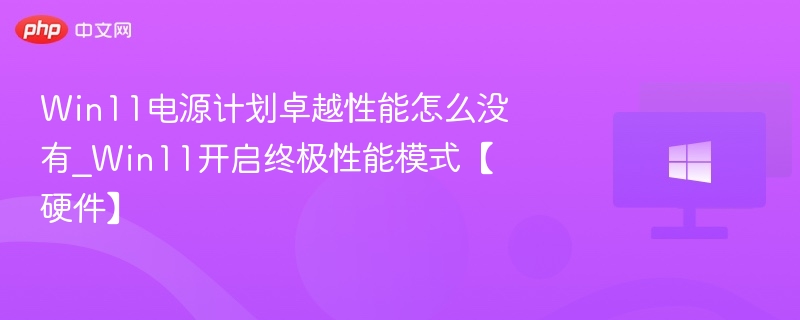 Win11电源计划卓越性能怎么没有_Win11开启终极性能模式【硬件】