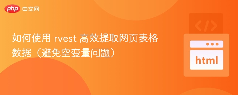 如何使用 rvest 高效提取网页表格数据（避免空变量问题）
