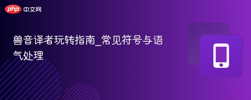 兽音译者玩转指南_常见符号与语气处理