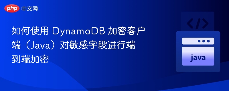 如何使用 DynamoDB 加密客户端（Java）对敏感字段进行端到端加密
