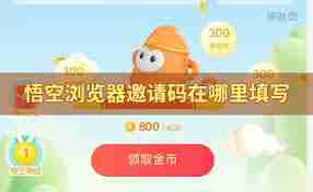 悟空浏览器如何填写邀请码