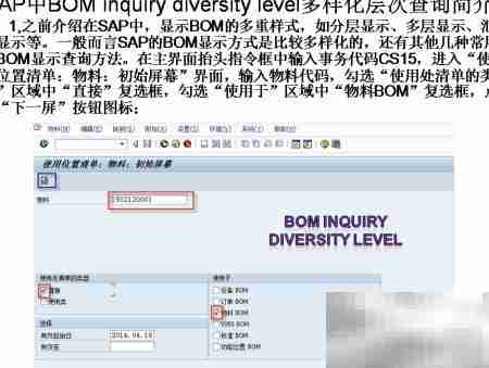 SAP中BOM多样化层次探究