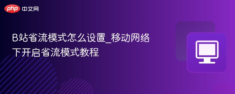 B站省流模式怎么设置_移动网络下开启省流模式教程