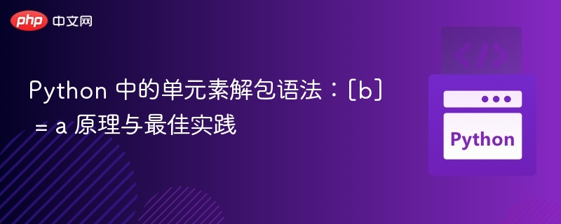 Python 中的单元素解包语法：[b] = a 原理与最佳实践
